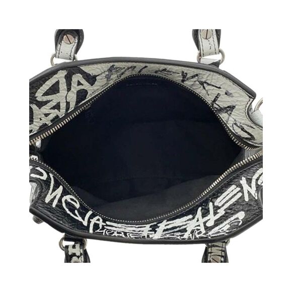 Pre Loved Balenciaga Nano Graffiti City Bag Leather Handbag Women Black - Picture 4 of 8